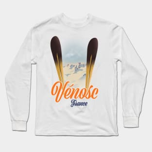 Venosc france Ski poster Long Sleeve T-Shirt